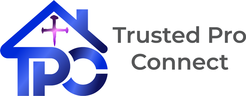 Trusted Pro Connect logo &mdash; a house roofline with a cross of nails above the letters TPC